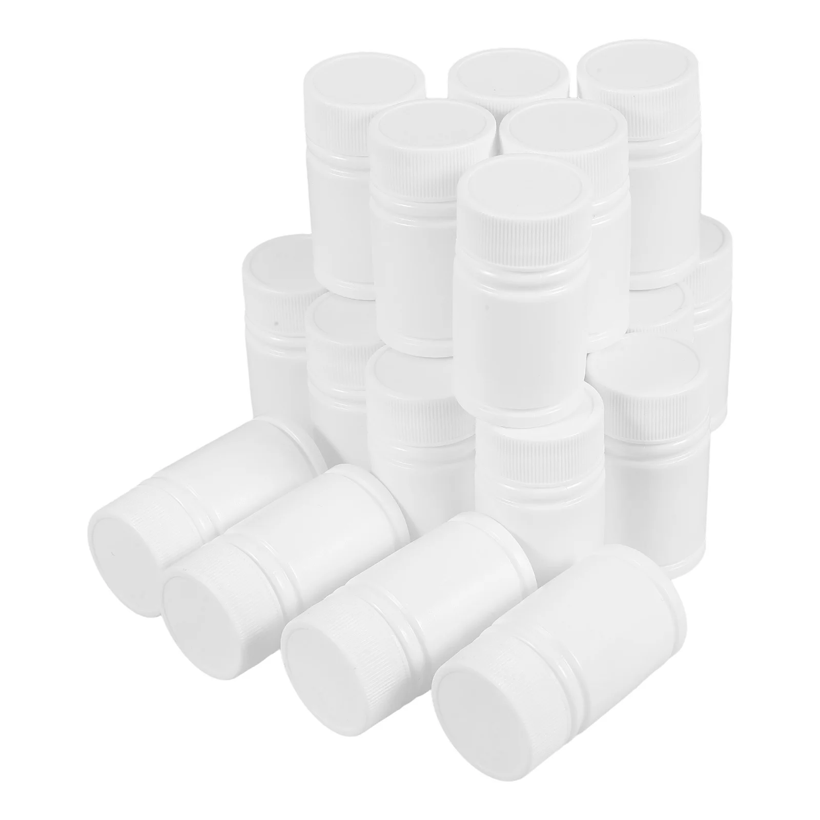

20pcs 20Ml Sealable Sample Jars Hdpe Plastic Bottles With Screw Cap Foil Liner For Pills Capsules Candies Storage Medicine