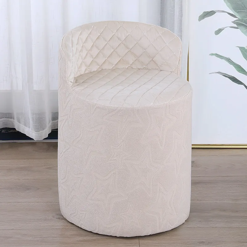 Round Dressing Stool Cover All Inclusive Thick Seat Protective Slipcover Simple Elegant Makeup Nail Salon Furniture Protector