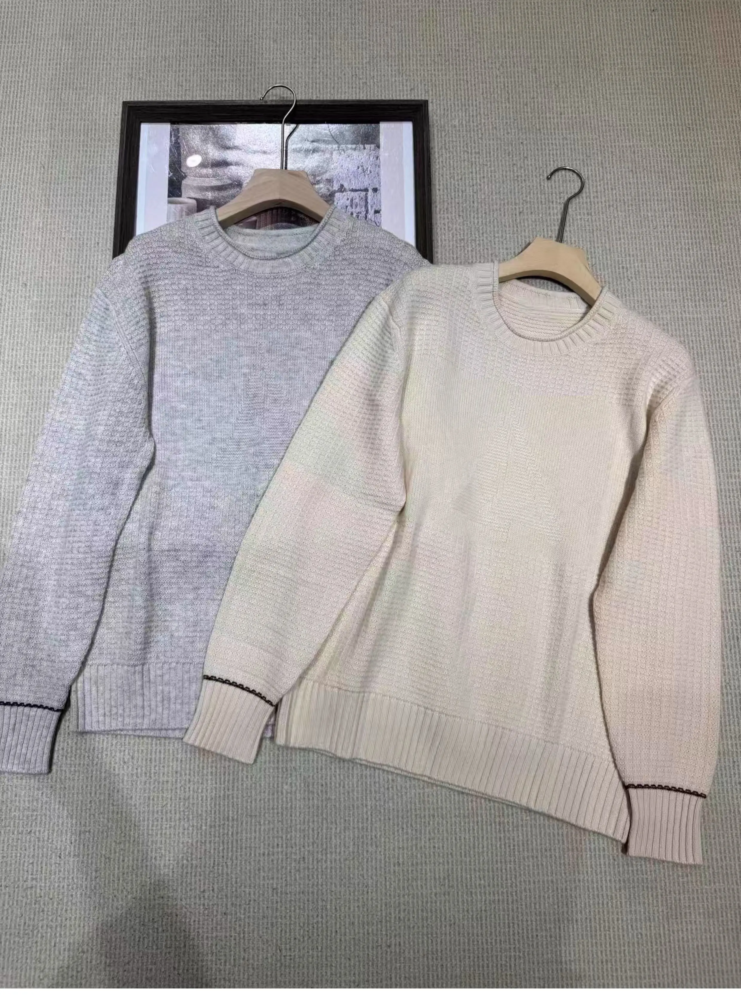 

Высококачественный мужской кашемировый свитер B * C, новый свободный свитер с длинными рукавами