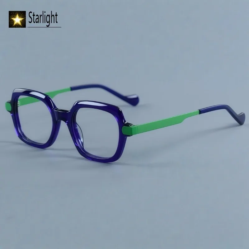 النمط الياباني الرجعية مربع النظارات الإطار الرجال خلات الدوبامين اللون العصرية النظارات إطارات قصر النظر رجل وصفة طبية بصرية