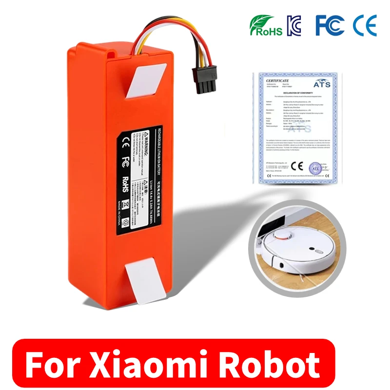 

Replacement 14.4V Lithium battery for Xiaomi Robot Roborock S50 S51 S55 Accessory Spare BRR-2P4S-5200S Robotic Vacuum Cleaner