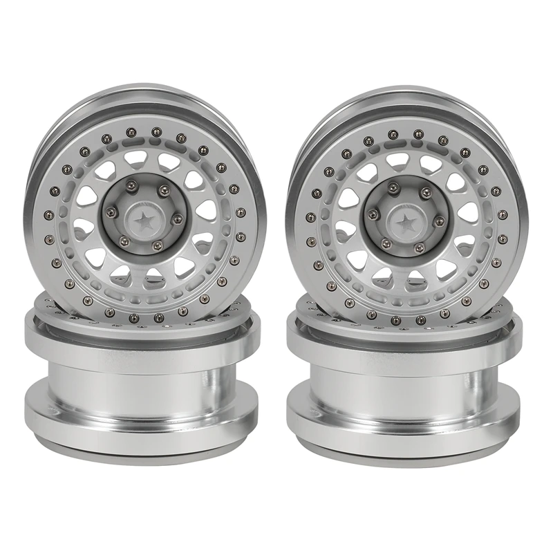 

L67A 4PCS CNC Aluminum 2.9 Inch Beadlock Wheel Hub Rim for 1/6 RC Crawler Car Axial SCX6 Jeep JLU Wrangler Upgrade Parts,3