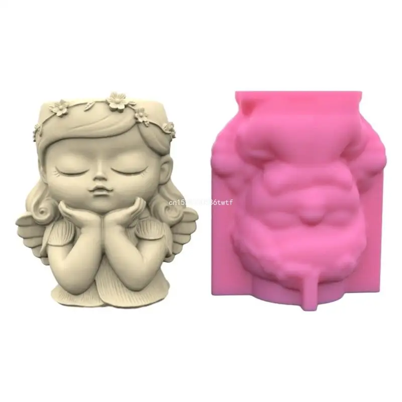 Silicone Mold 3D Girl Flower Pots Mould DIY Handmade Epoxy Resin Mold Decor Dropship