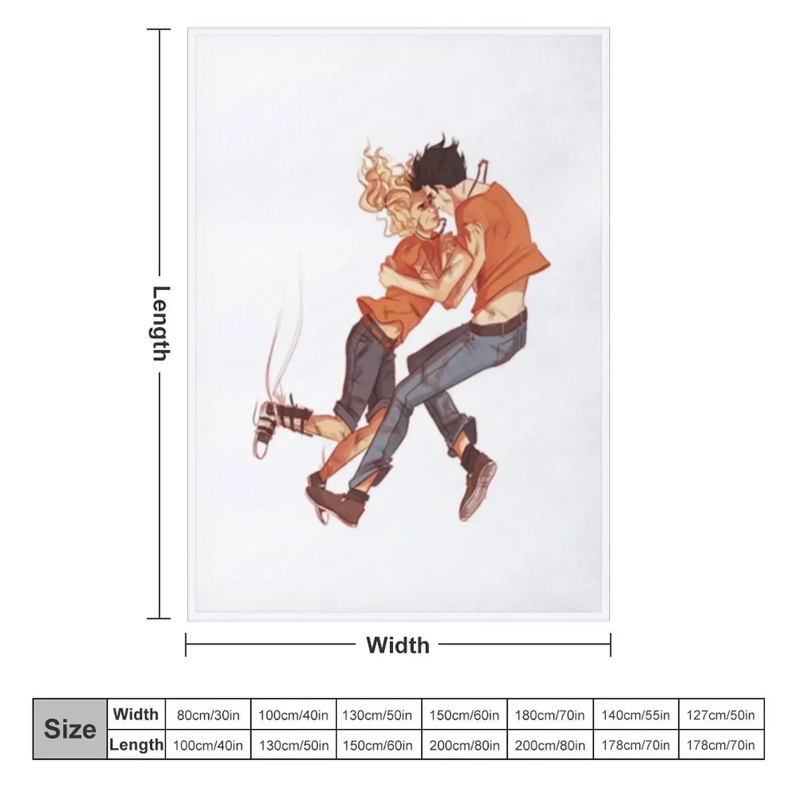 Percy and Annabeth Throw Blanket christmas decoration Flannel Fabric Single Hair Blankets