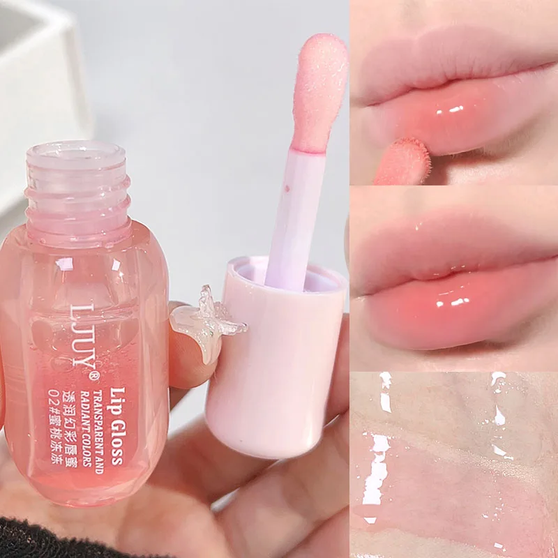 Vochtinbrengende Jelly Lip Olie Make-Up Fruit Glas Lipgloss Kristal Plooiend Heldere Spiegel Lip Voller Serum Vrouwen Lippen Verzorging Cosmetisch