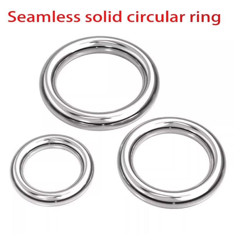 

304 Stainless Steel Washer Seamless Circular O Ring Smooth Solid Metal O-Ring for DIY Rigging Marine Boat Hammock Solid ORings