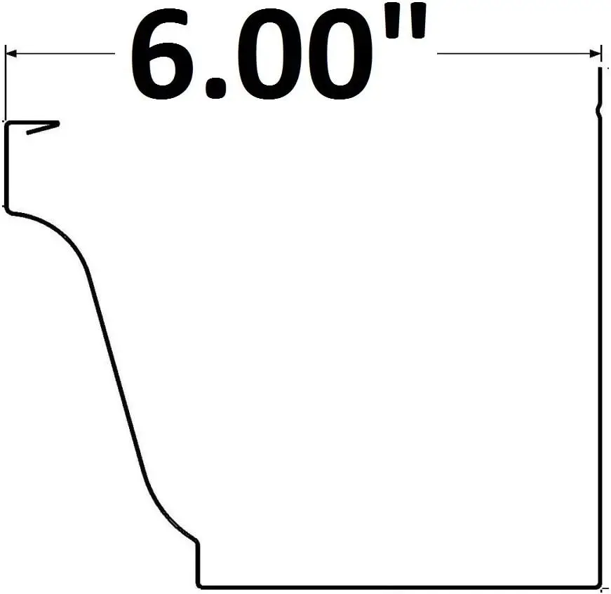 (200 stóp) X Osłona rynny do chwytów 6" w stylu K. Mill Finish Aluminium. 50 paneli X 4,00 cala każdy