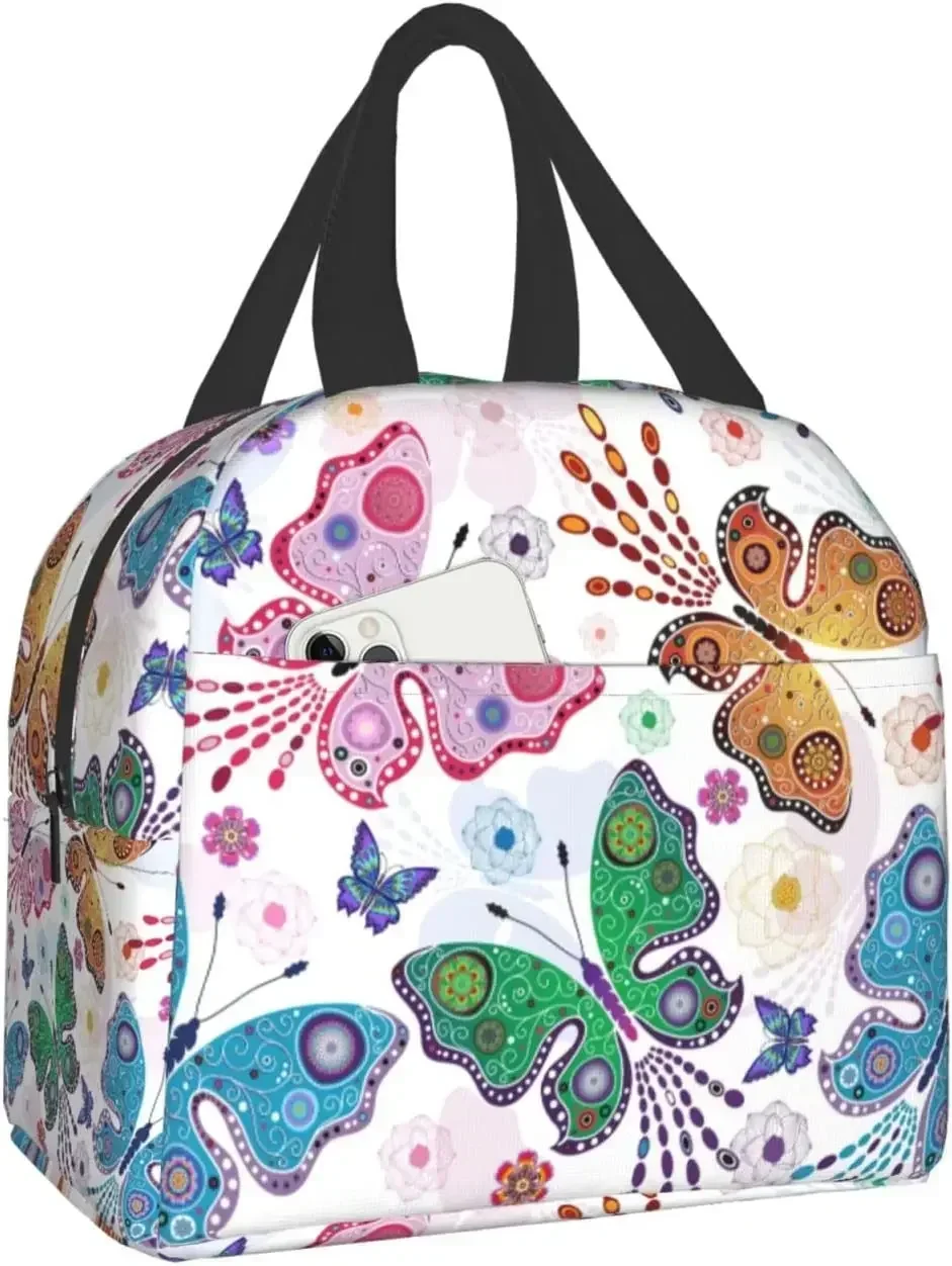 

Коробка для ланча в горошек, изолированная сумка для ланча для женщин и девочек, многоразовый термоконтейнер-холодильник, маленькие сумки-тоуты для ланча