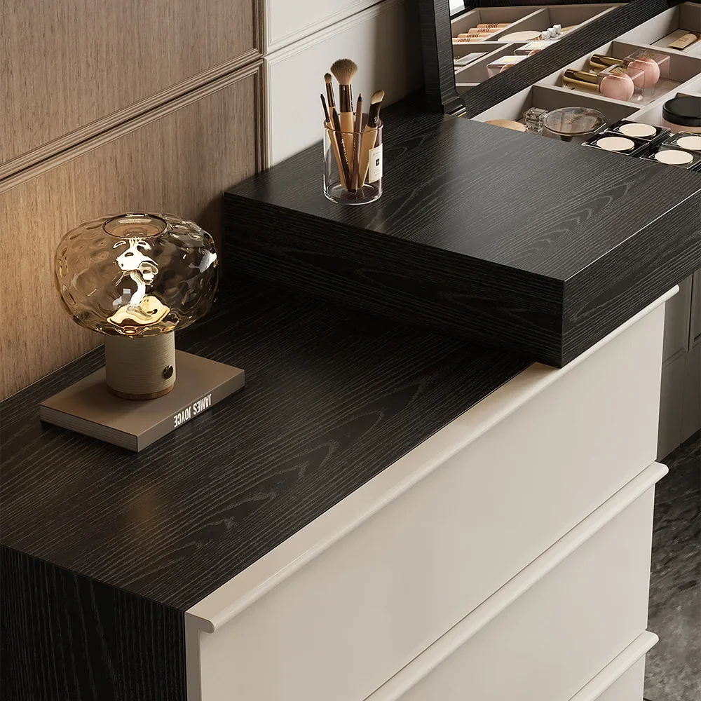 Small apartment bedroom modern simple retro style cosmetic table bedside storage cabinet