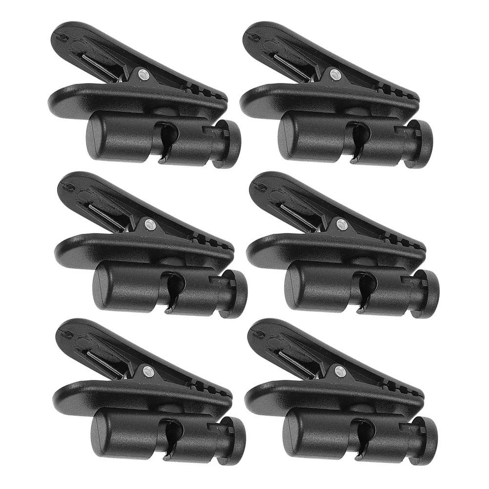 

6pcs Microphone Cord Clamps Earphone Wire Accessory Anti Tangling Durable PC ABS Material Earphone Clips Black Color