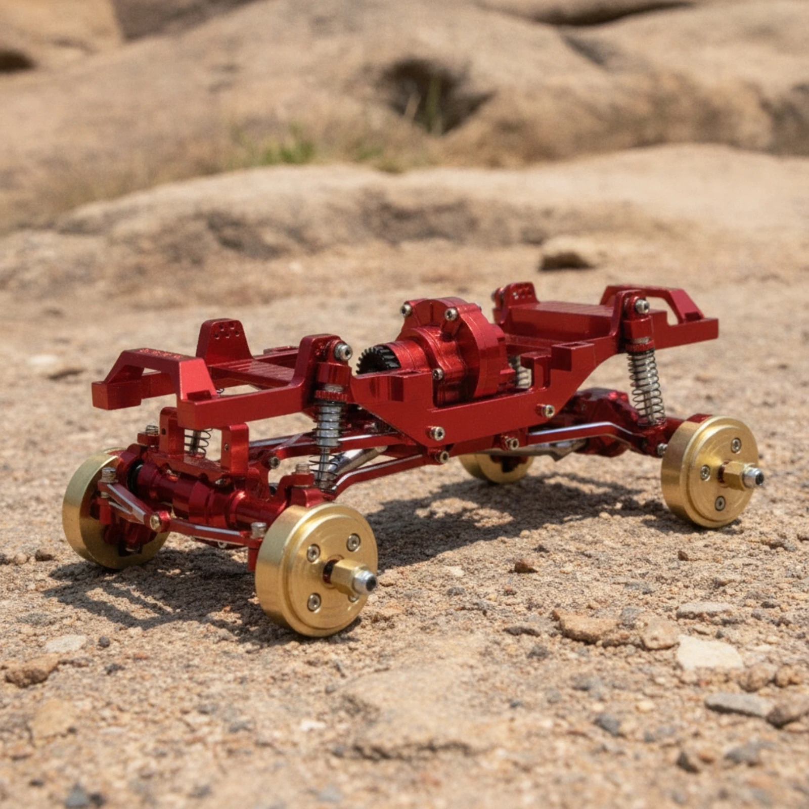 RC Car Chassis Frame Metal RC Chassis with Portal Axles Frame Rails Low-Clearance Gearbox off-Road-Capable for Hobbyists