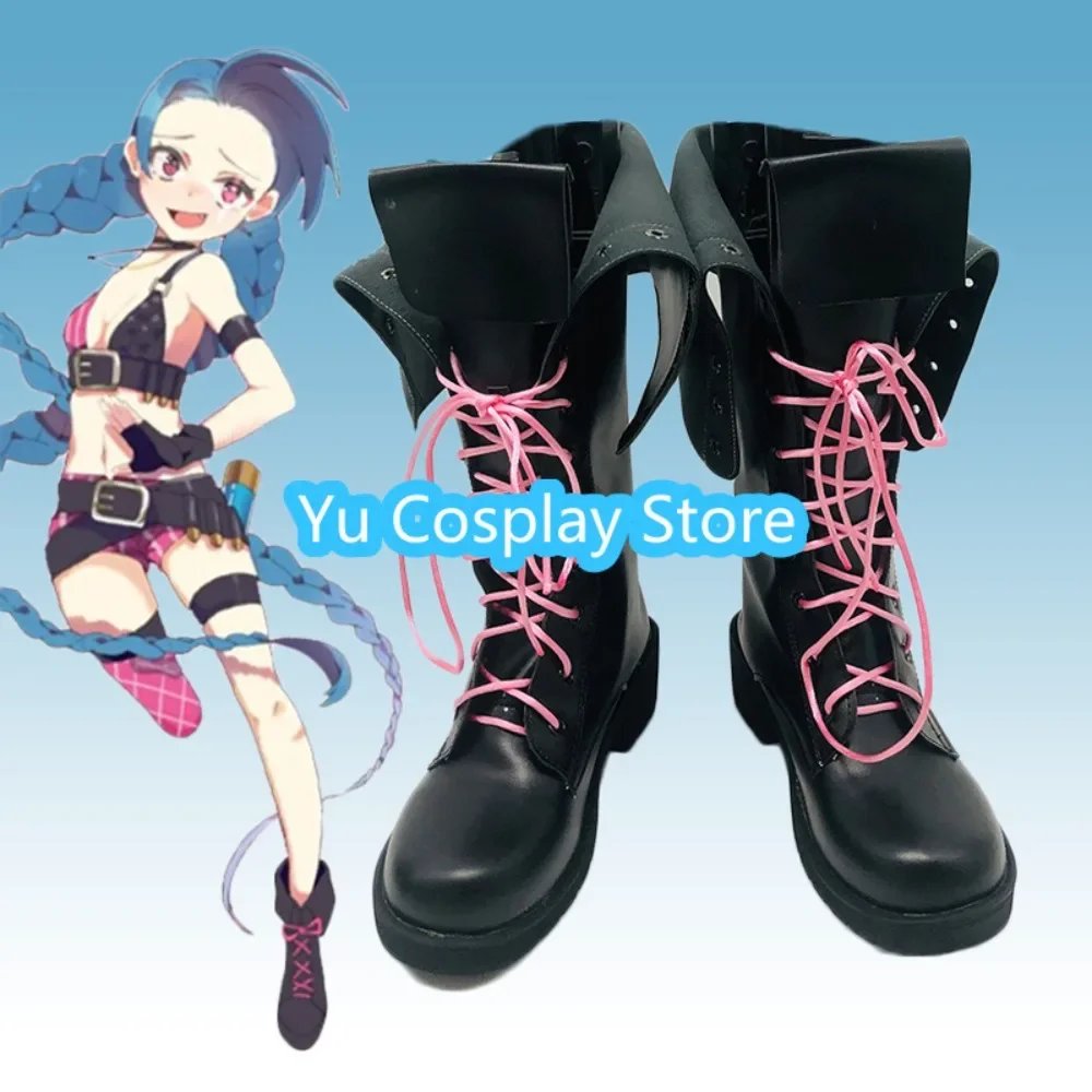

Yu Cosplay Store League Of Legends Jinx Classic Cosplay Shoes Anime Game Role-playing Shoes Boots Halloween Party