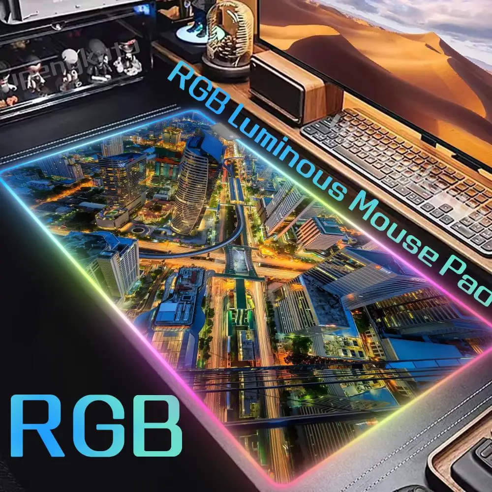 

Bangkok Cityscape RGB Mouse Pad,Computer Mouse Pad,Aesthetically pleasing Large Gaming Mouse Pad, Office Mouse Pad, 100x50cm