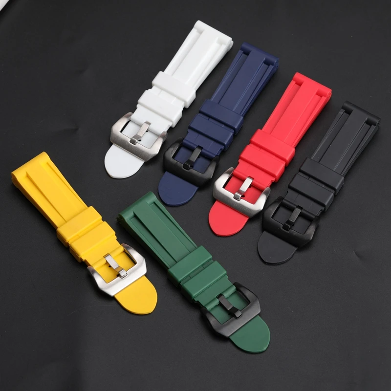 

Универсальный резиновый ремешок для часов PANERAI, погружной ремешок для часов, наручные часы, мужской водонепроницаемый, износостойкий, сменные детали