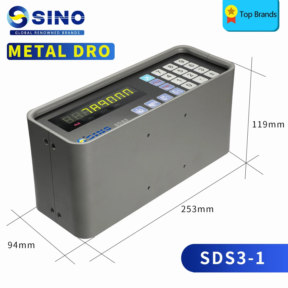 SINO All Metal SDS3-1 DRO single-Axis Digital Readout  Kit And KA 300 Linear Scale Grating Ruler For Milling/lathe Machine