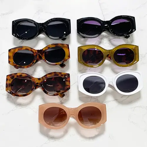 JNPCXI Fashion Oversized Oval Women Sunglasses Retro Jelly Color Orange Leopard Shades UV400 Men Gradient Sun Glasses - Image 4