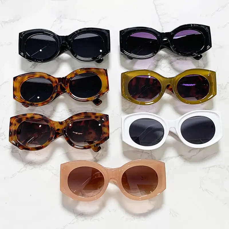 JNPCXI Fashion Oversized Oval Women Sunglasses Retro Jelly Color Orange Leopard Shades UV400 Men Gradient Sun Glasses - Image 4