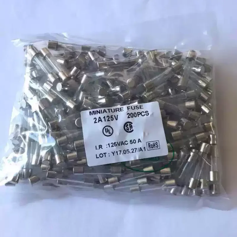 30-100pcs Glass fuse tube 6x30 2A 125V imported machine fuse 110V DC voltage