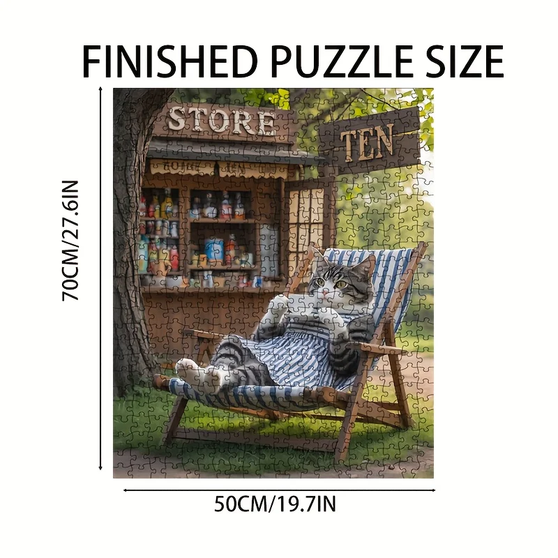 猫ショップ 1000ピース ジグソーパズル 高品質ウォールアート 70x50cm 猫愛好家や家の装飾に最適