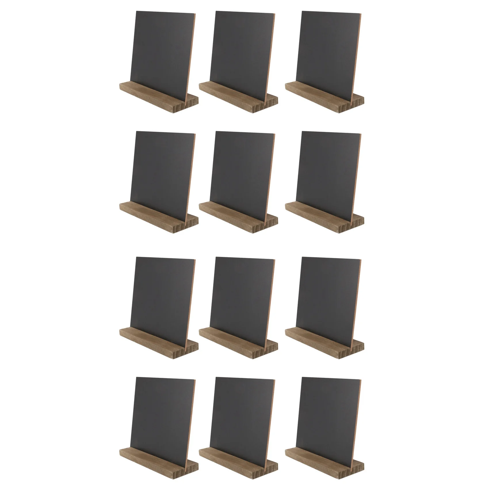 L72A-12 Pack Rustic Chalk Board Sign With Wood Stand For Wedding Decorations Signs Labels 6X5 Inch Blackboard