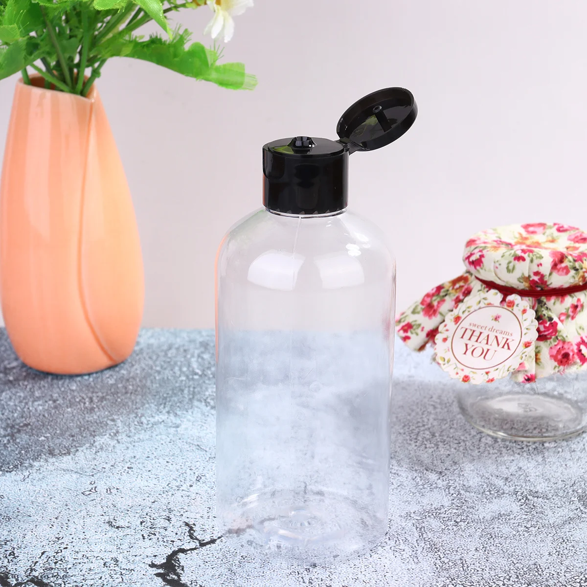 

6pcs 250Ml Plastic Bottle Transparent Travel Bottles For Lotion Portable Empty Container Leakproof Storage For Shampoo