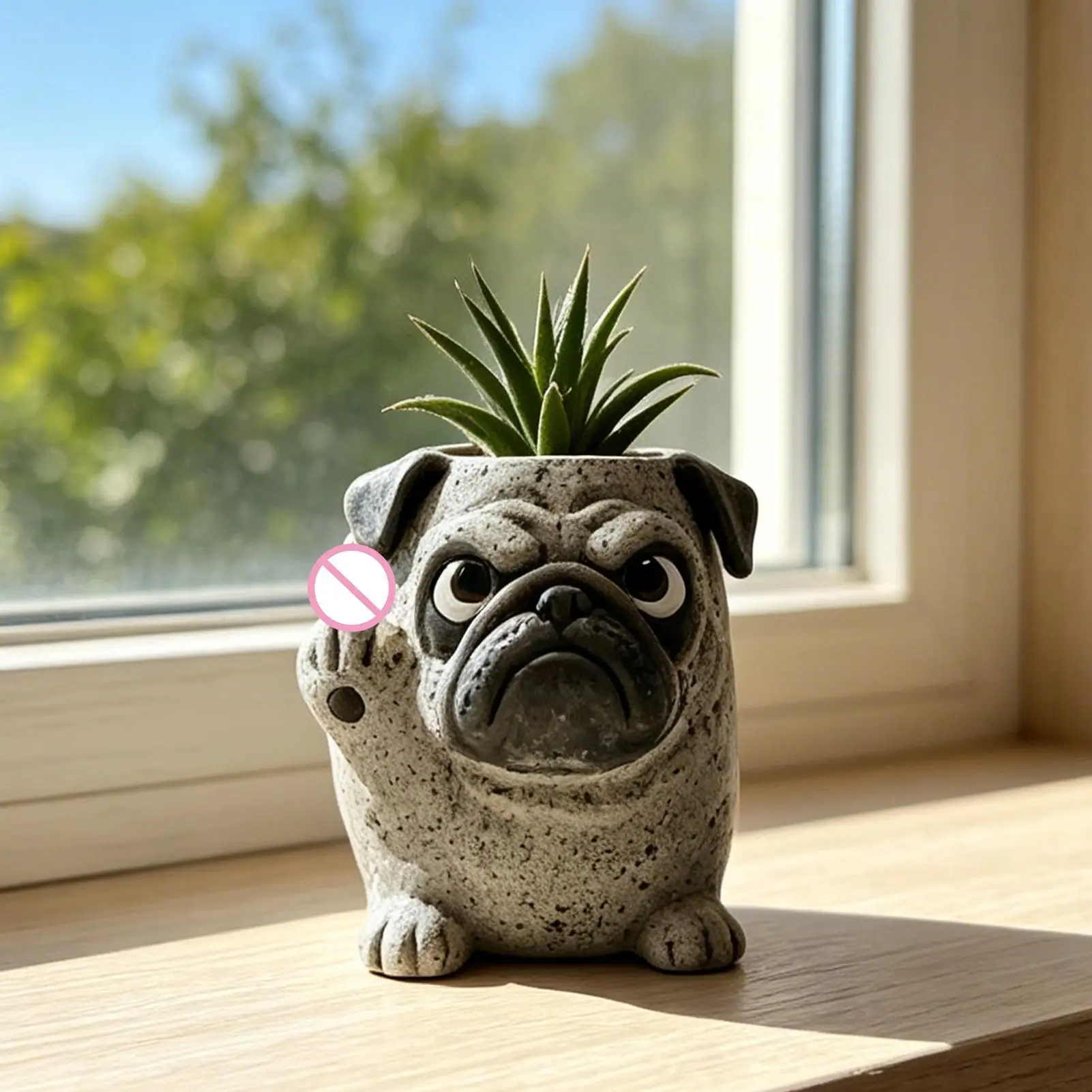 Cat Planter Kitten Middle Finger Garden Decor Animal Planters for Outdoor Plants for Pathway Yard Patio Home Balcony Living Room