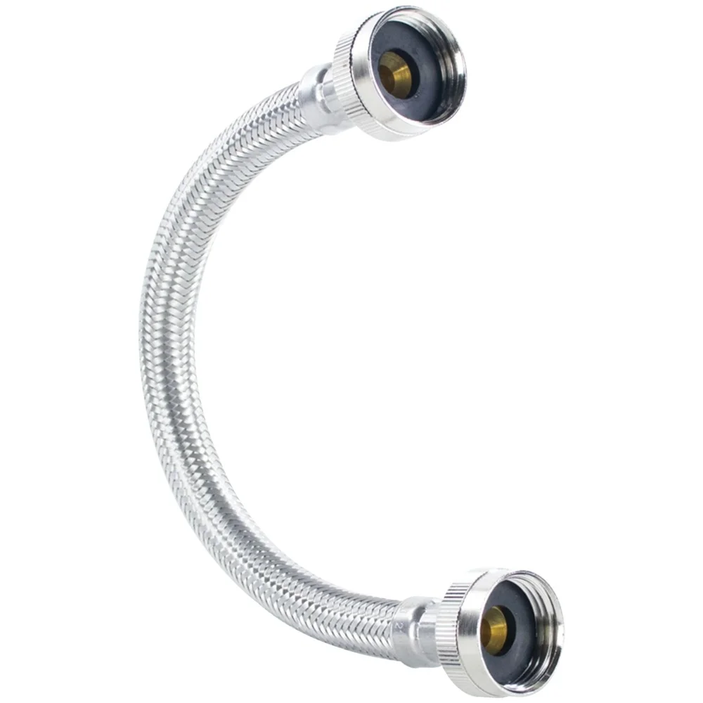 خرطوم مدخل مياه الفولاذ المقاوم للصدأ المضفر بطول 1 قدم، اتصال مرن ومتين، تركيب مجفف البخار المنزلي، آمن ومعتمد 3/4 FGH