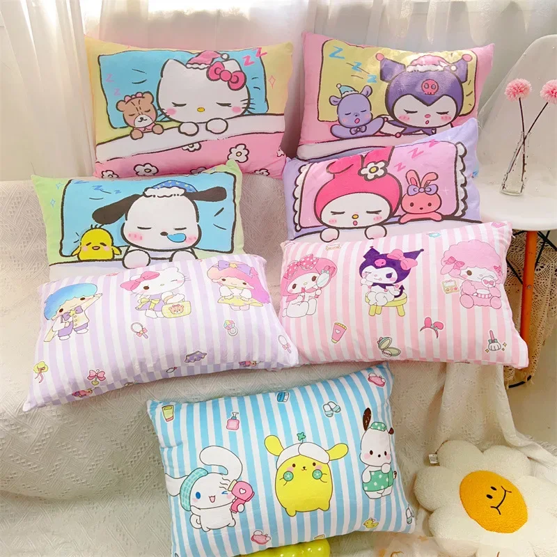 Sanrio Cute Sleeping Pillowcase Kuromi My Melody Pochacco Japanese Style Double-sided Printing Pillow Case Cushion Cover Girl