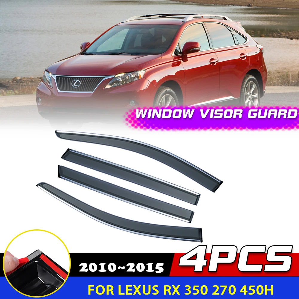 Windows Visor for Lexus RX 350 270 450h 2010~2015 2011 2012 Door Smoke Deflector Guards Cover Awnings Rain Eyebrow Accessories