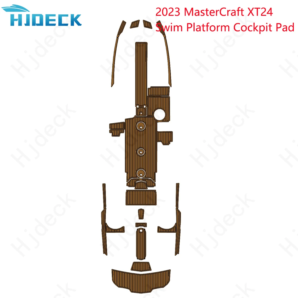 For 2023 MasterCraft XT24 Swim Platform Mat Boat EVA Foam Teak Deck Floor Pad Brown