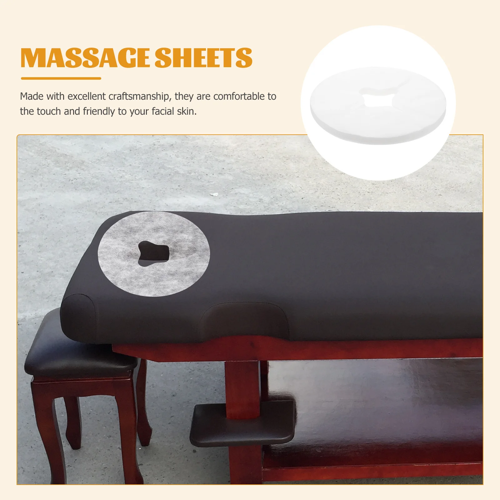 

100Pcs Non-Woven Disposable Face Pillow Hole Covers Massage Bed Sheets Soft Hygienic Facial Cushion Covers for Salon Spa Massage