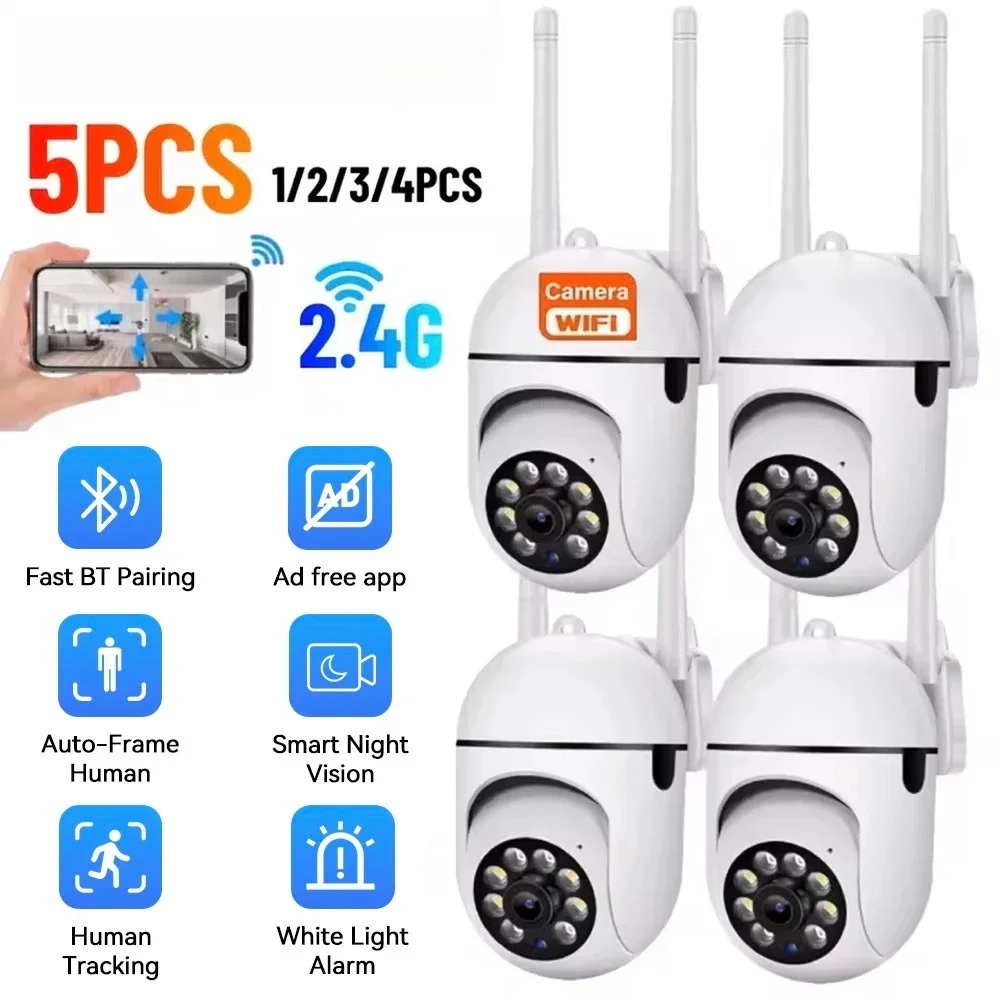2.4G 1080P PTZ Wifi Telecamera 5X Zoom digitale Telecamera di sorveglianza Telecamera IP per visione notturna interna Protezione di sicurezza domestica v380 pro APP