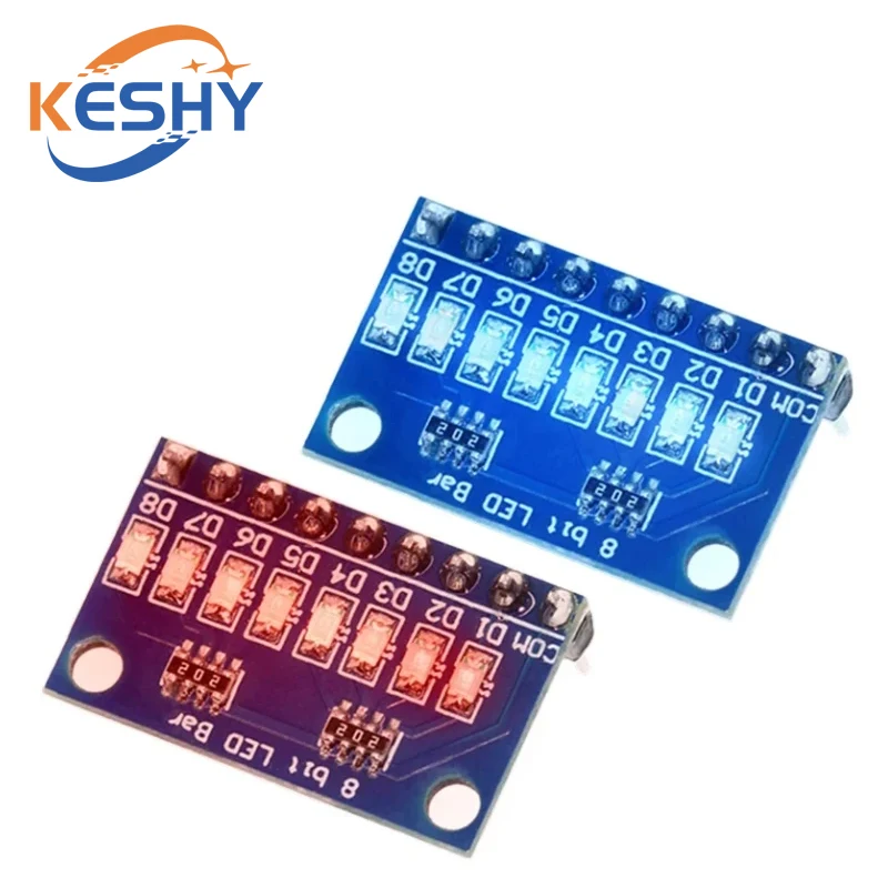 3.3V 5V 8 Bit Blue / Red Common Anode / Cathode LED Indicator Module Diy Kit For Arduino NANO UNO Raspberry pi 4 Nodemcu V3