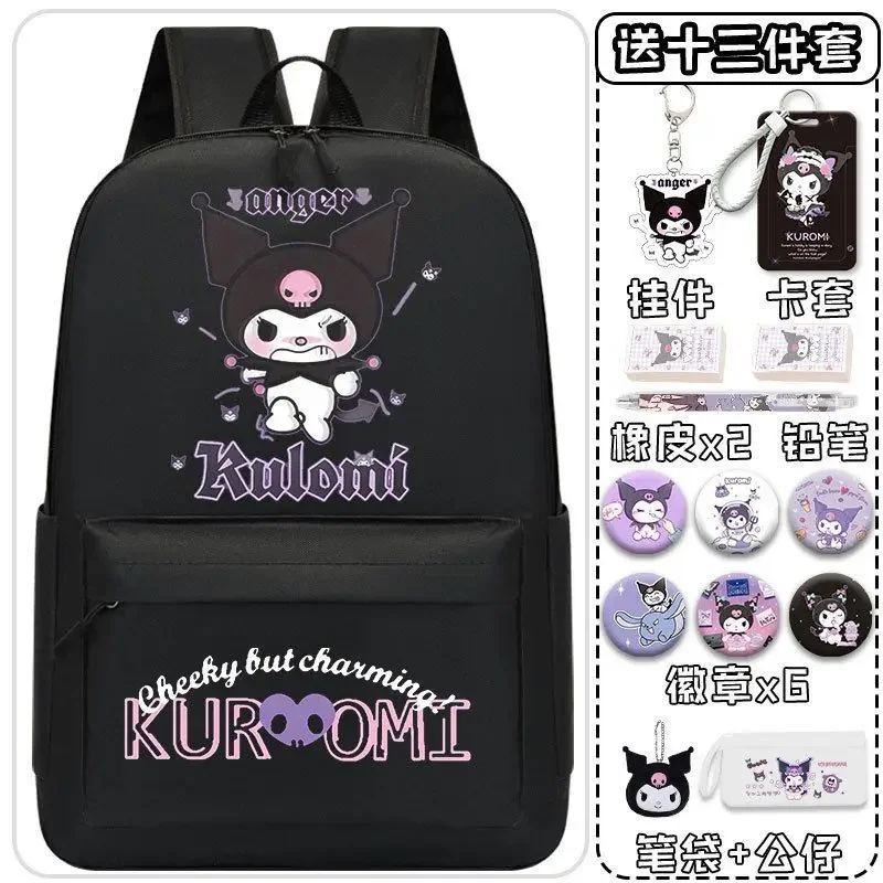 Sanrio grande capacidade schoolbag para meninos e meninas, mochila júnior, leve, novo, claro M estudante, proteção contra a espinha