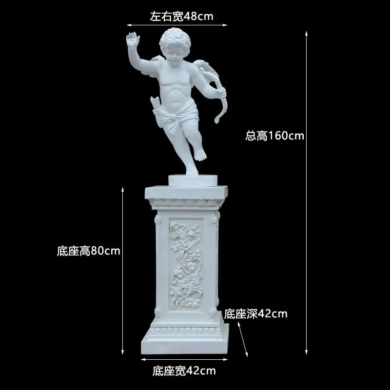 Large Cupid Sculpture Ornament Handicraft Wedding Props Landscape Set Little Angel Plaster Portrait Home Decor