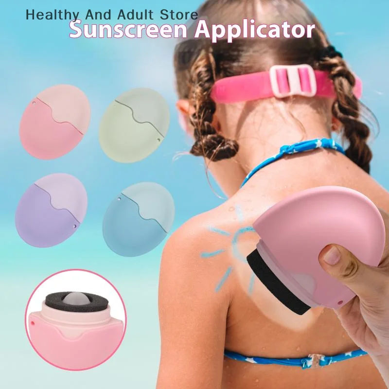 실리콘 썬 크림 롤러 애플리케이터 리필 가능 타원형 격리 로션 크림 병 스티치 컬러 화장품 도구 여행