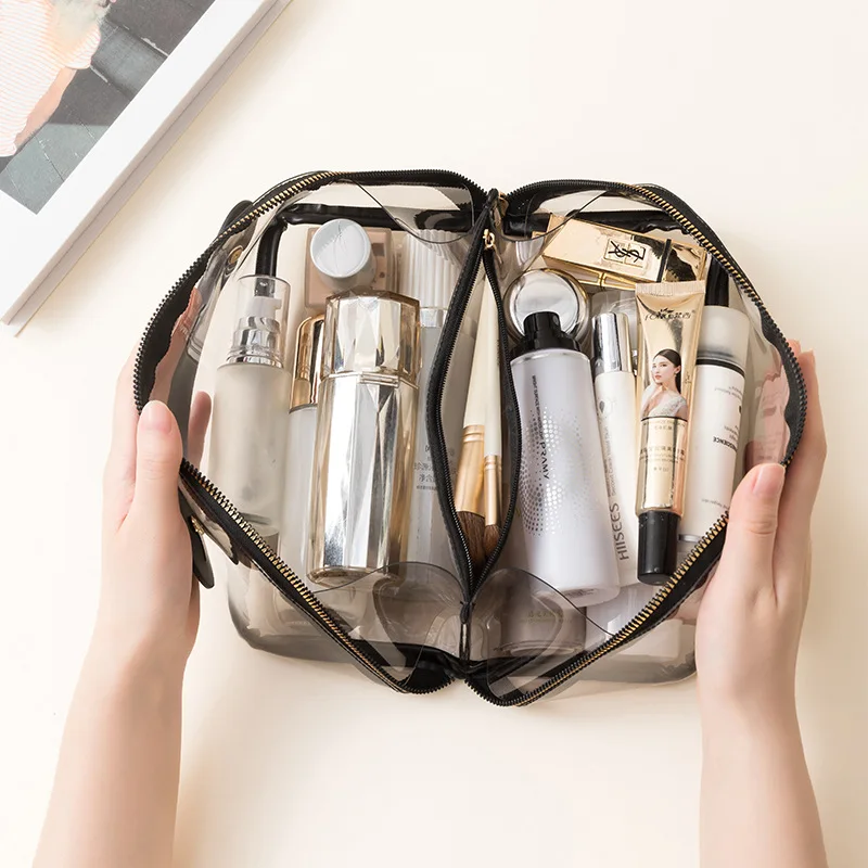 Waterproof PVC Portable Cosmetic Bag Multifunctional Large-capacity Shell Cosmetic Bag High Value Portable Wash Storage Bag