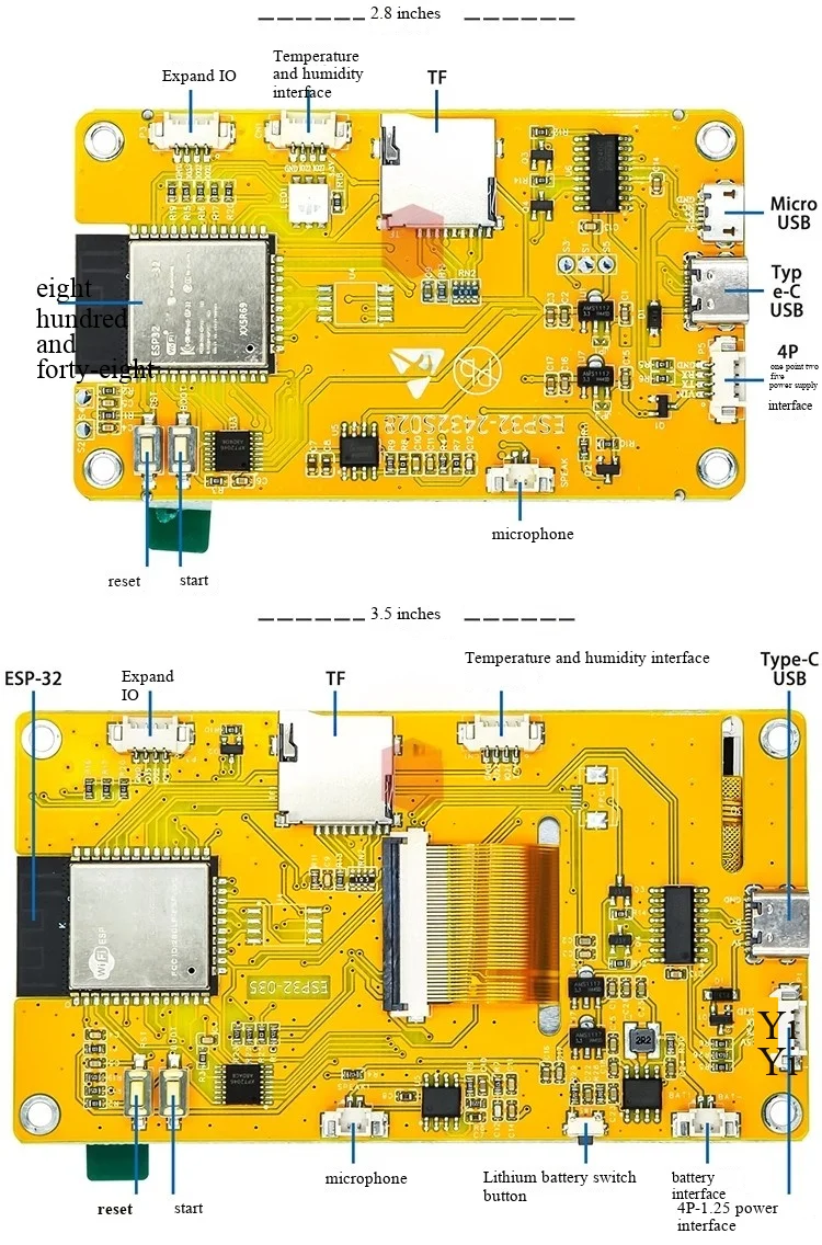 ESP32 Entwicklungsboard mit WLAN- und Bluetooth-Funktionen, ausgestattet mit einem 2,4/2,8/3,2/3,5/4,2-Zoll TFT-Displaymodul mit Touch-Funktion – Detail 4