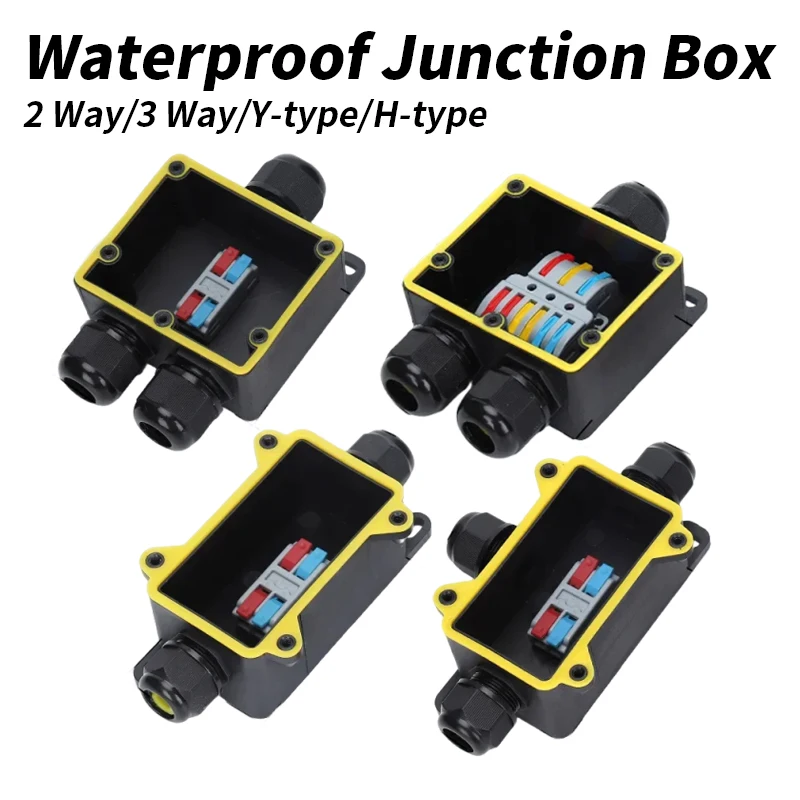 IP68 Y/H-type 2/3 Way Power Junction Box with Terminal Outdoor Waterproof Threading Box 32A/250V Outdoor Quick Connection Boxes