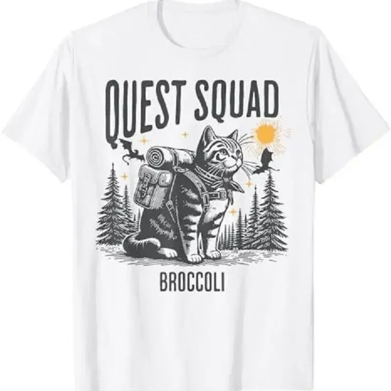 Quest Fantasy Squad Broccoli Funny Cat T Shirt