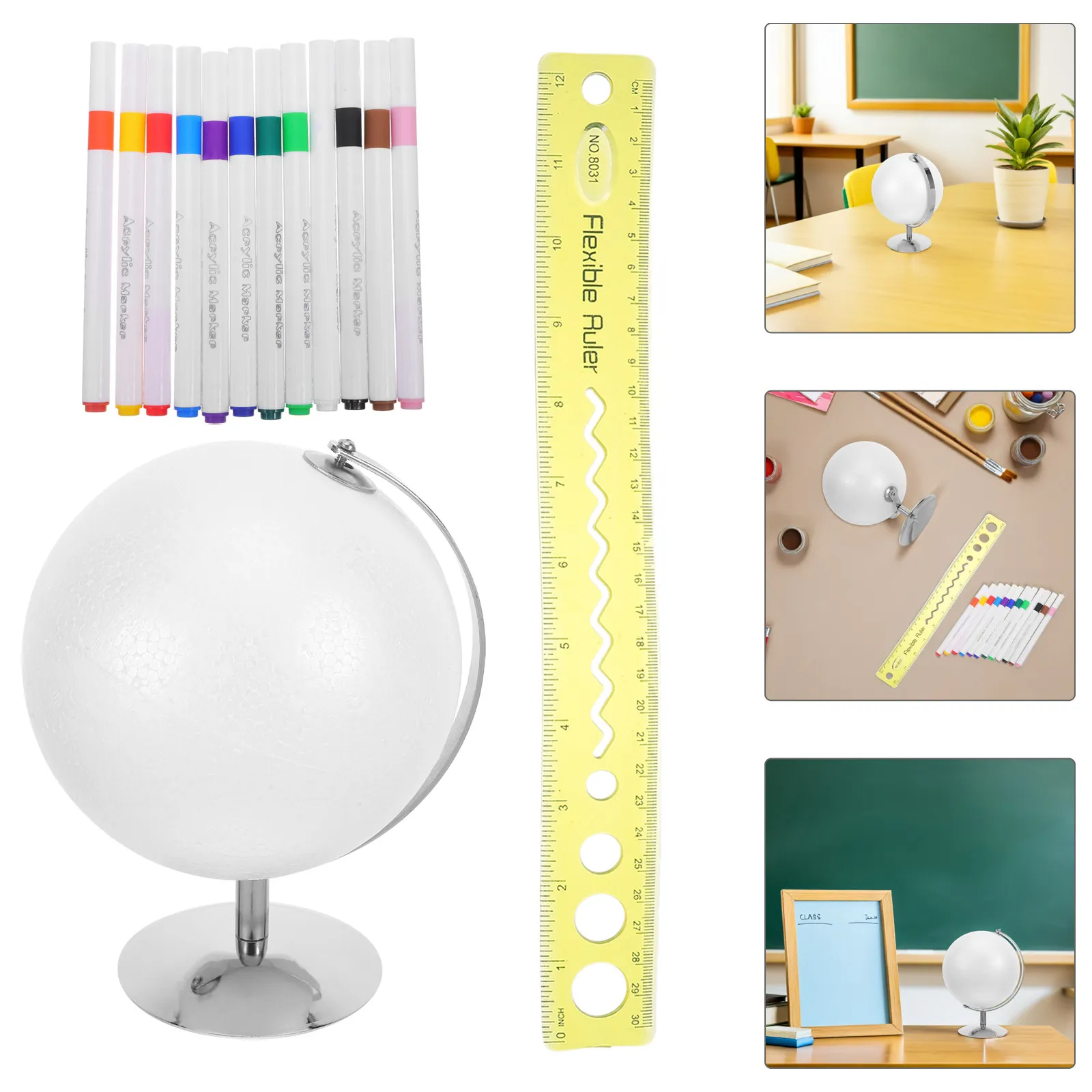 

Набор для изучения географии: глобус для росписи, 15 см, с железной подставкой, для рабочего стола, для класса, для поделок, DIY, развивающий