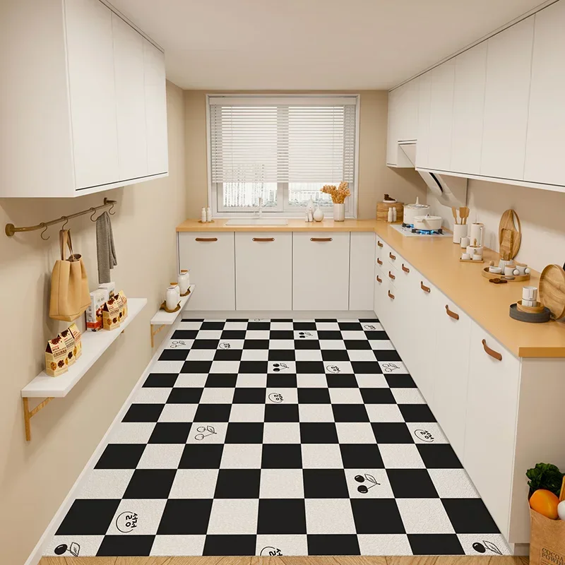Kitchen Floor Mat Vinyl Carpet Pvc Leather Mats Waterproof Oil-proof Large Rug Home Decoration Non-slip 주방 발매트 대형주방매트 Для Кухни