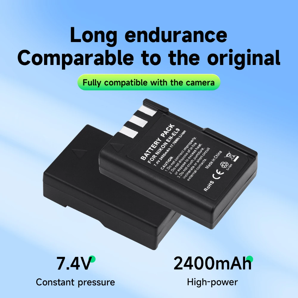 2400mAh EN-EL9 EN-EL9a ENEL9 ENEL9a EN EL9 Battery+Multi-Function Charger Case for Nikon D40 D40X D60 D3000 D5000 Digital Camera