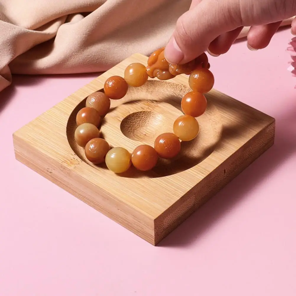 

Bracelet Holder Round Shape Square Display Wood Bracelet Organizer Jewelry Storage Bracelet Display Stand