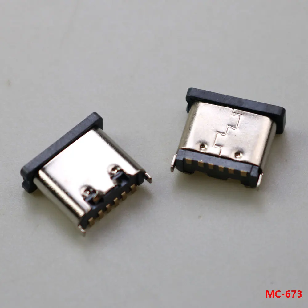 5szt 6-pinowe pionowe złącze SMT typu C USB 3.1 żeńskie SMD do projektowania PCB DIY wysokoprądowe ładowanie 6P — zdjęcie 4
