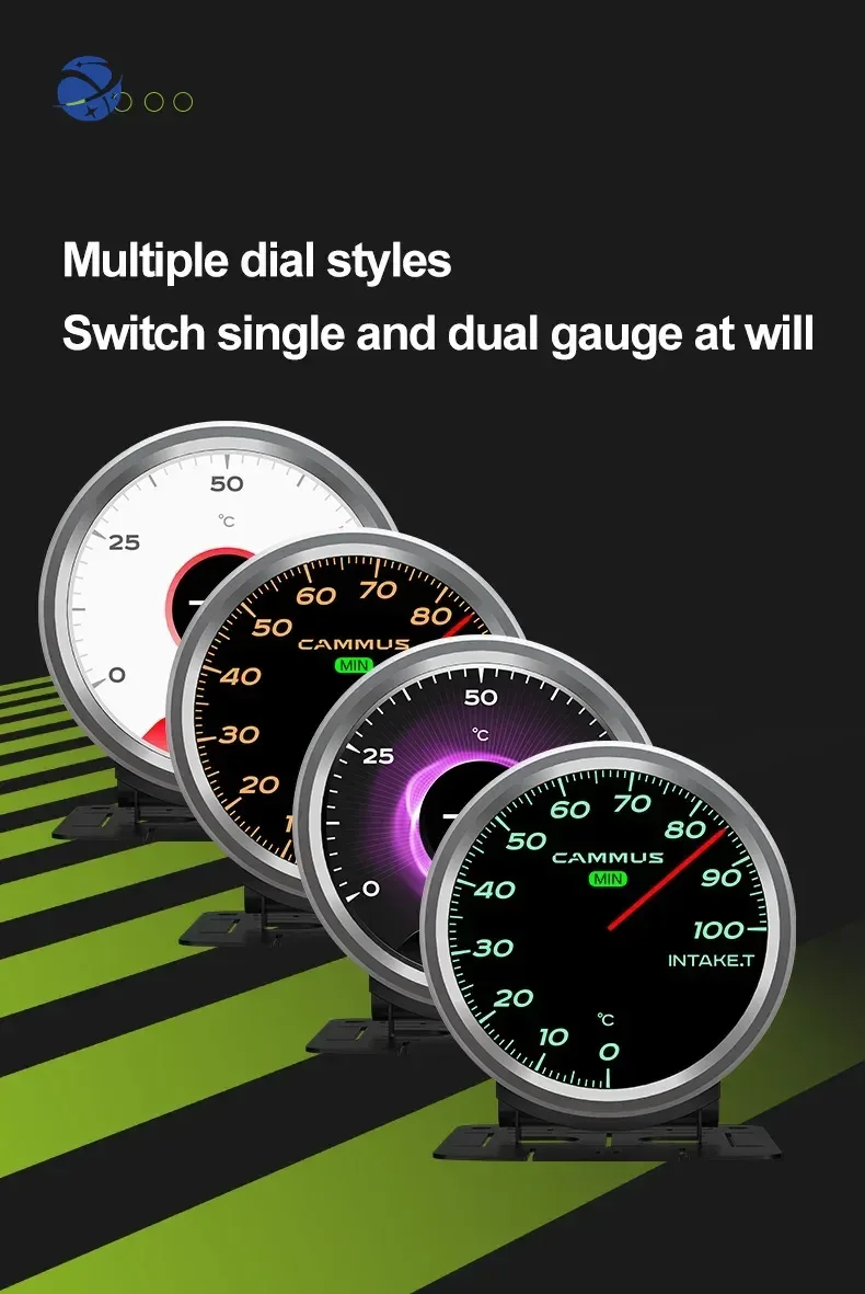 Cammus Lcd Display Vehicle Gauge 60Mm Electric Auto Meter High Brightness Speedometer