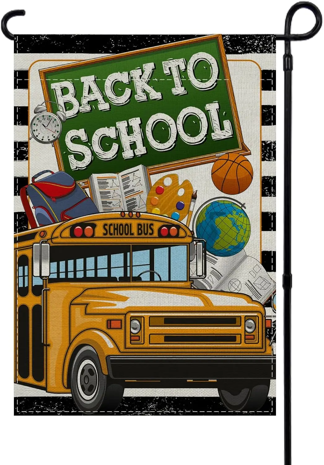 Linen Welcome Back To School Garden Flag 12x18 Inch Double Sided First Day of School 1st Day of School Decorations and Suppl yyi