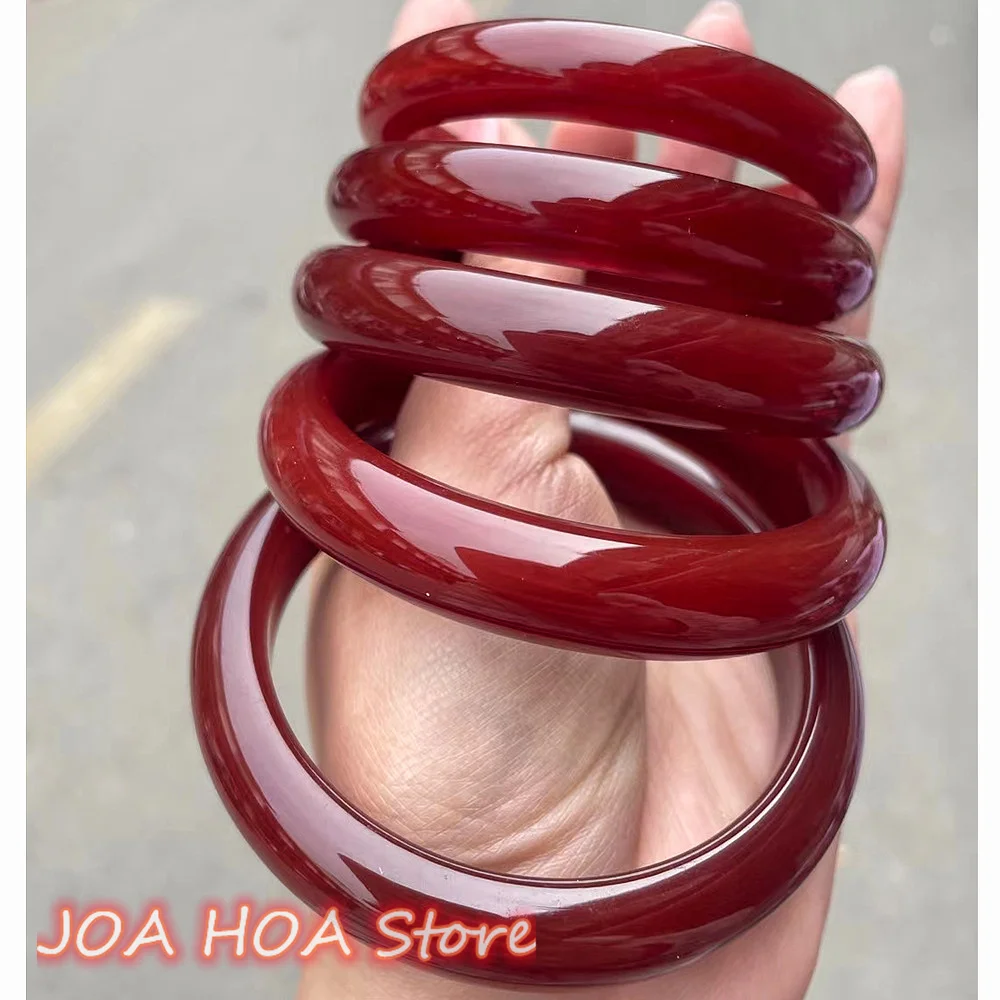 Charm Wine Red High Quality Jade Bracelet Natural Agate Chalcedony Bangle Exquisite Fashion JADEITE Handring Fine Jewelry