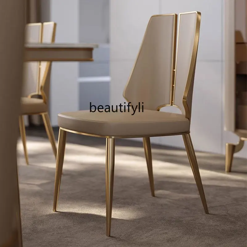 Light Luxury Dining Chair Stainless Steel Home High-End Restaurant Villa Stainless Steel Chair