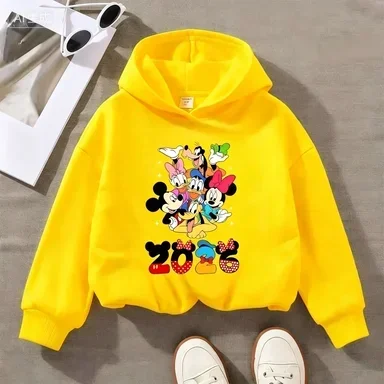 Comfortable Soft Autumn Winter Outdoor Warm Boys' Girls' Hoodies New 2026 Disney Theme Park Travel Mickey Mouse 2026 Children's